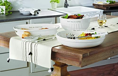 Mud Pie Dolomite, Madera Juego De Ensaladera Dont Stop Be-le