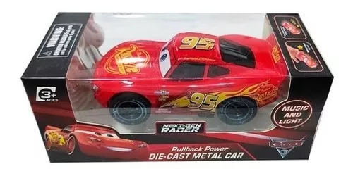 Carrinho Mcqueen c/ Luz Sons Metal 17616-95 Carros 3 Disney em