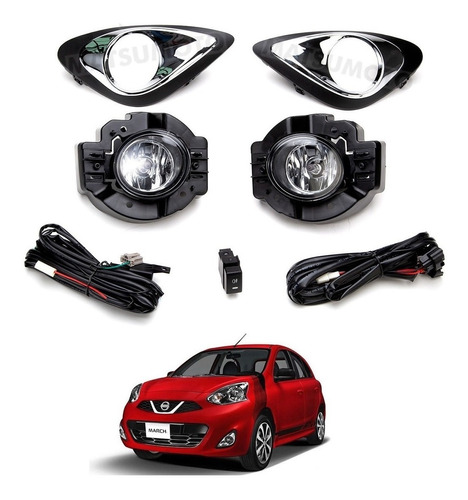 Full Kit Completo Neblineros Nissan March Desde 2015 Al 2020