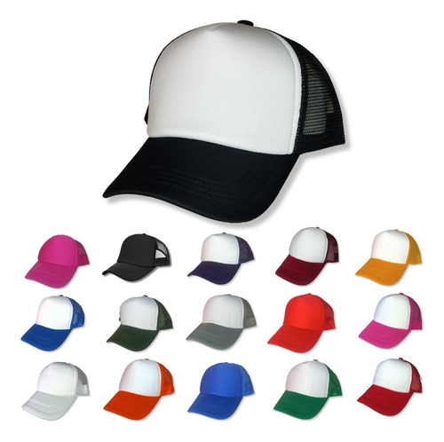 35 Gorras Lisas De Malla Esponja Trucker Camionero P Sublima