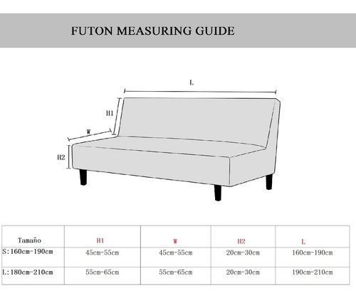 Wj Funda Para Sofá Cama Sin Brazos Funda Elástica Para Futón