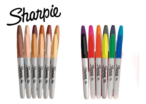 Plumones Permanentes Sharpie Punta Fina Earth Set De 24 Un