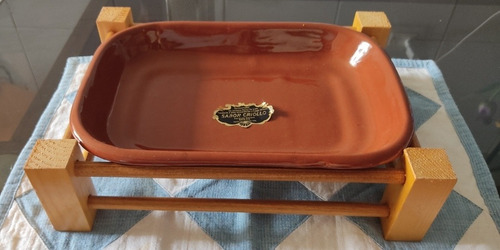 Bandeja Refractaria Con Base De Madera