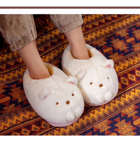 Zapatillas De Felpa Con Dibujos Animados Para Mujer, Zapatos