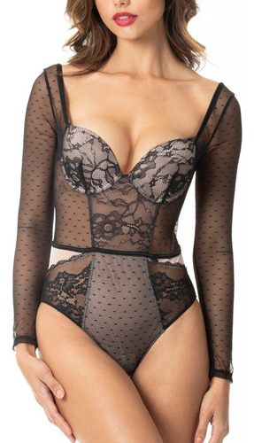 Body Encaje & Mesh Con Soft W-357 Lady Genny