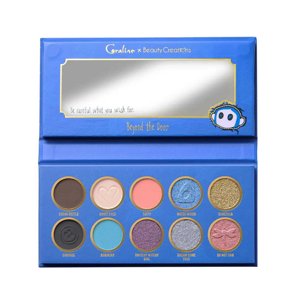 Beauty Creations - Coraline Beyond The Door - Paleta De Sombras Para Ojos, 10 Tonos Aterciopelados Y Brillantes, Alta Pigmentación Y Fácil De Difuminar