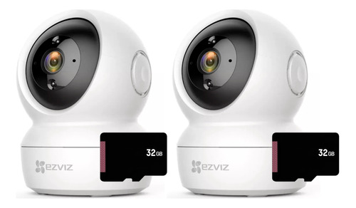 Kit De Seguridad 2 Ezviz Ip Wifi Full Hd C6n + Microsd 32gb