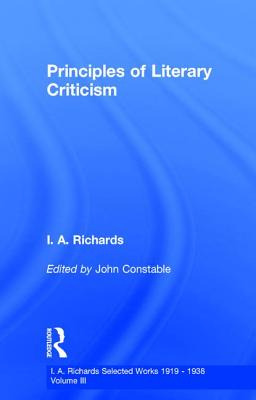 Libro Principles Of Literary Criticism V3 - Constable, John