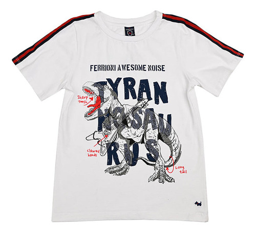 Playera Ferrioni Snow Manga Corta Para Niño Color Blanco