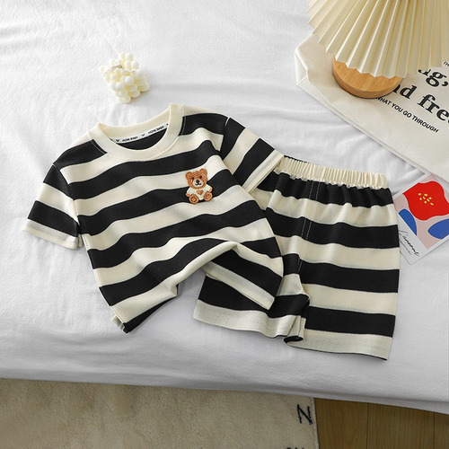 Conjunto De Ropa Para Niños, Camiseta A Rayas Y Pantalones C