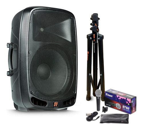 Caixa Ativa Staner 15 Ps-1501 Bt Fm C/ Tripé Microfone