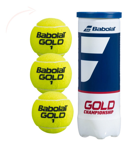 Bola De Tênis Babolat Gold Championship Tubo Com 3 Bolas