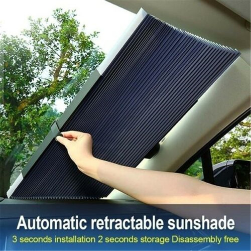 D Retractable Car Windshield Sun Shade Curtain Protecti 9205