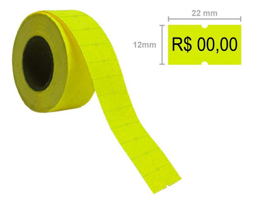 20 Rolos Etiqueta Mx5500 Amarelo Fluorescente