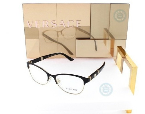 Imagen 9 de 9 de Lentes Versace Ve1233 1366 Black Gold Original Dama Nuevo