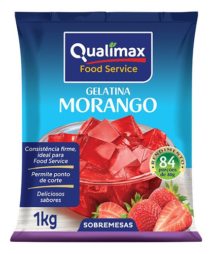 Gelatina De Morango 1kg - Qualimax