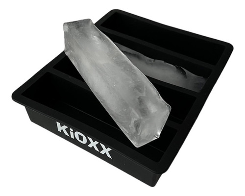 Set De 2 Cubetas De Silicona Barras 4 Cavidades Kioxx Negra