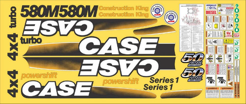 Calcomanías Case 580m Series 1 4x4 Preventivos Originales
