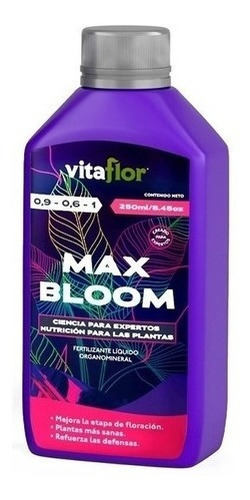 Terrafertil Fertilizante Vitaflor Progrow Y Maxbloom 500ml