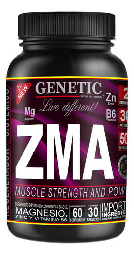 30 Días Zma Pro Hormonal Líbido Magnesio Zinc Vt B6 Genetic Sabor Neutro