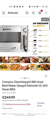 Horno De Acero Inoxidable (Usado)