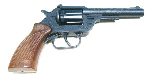 Revolver Juguete Italiano Metalico De 12 Tiros + 96 Cebitas