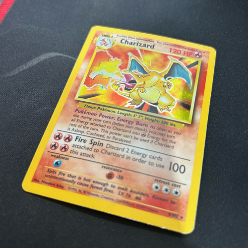 Card Pokémon - Charizard 4/102 Holo Base Set/básica Original