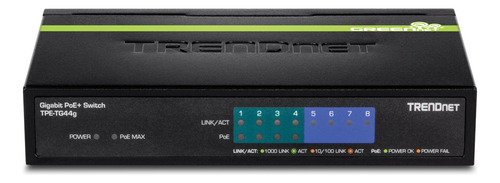 Trendnet Tpe-tg44g, Switch 8 Puertos Gigabit, 4 Poe, 65w