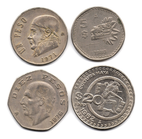 México 1, 5, 10 Y 20 Pesos 1971 - 1982
