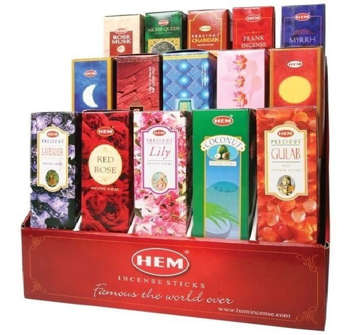 Incienso 6 Cajas Hexagonales Varios Aromas Combo Surtido