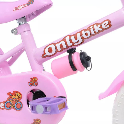 Bicicleta Infantil Aro 12 Com Rodinhas 2 A 6 Anos Bike Rosa Menina Com Rodinhas Freio E Regulagem Premium Brinquedo Presente Onlybike