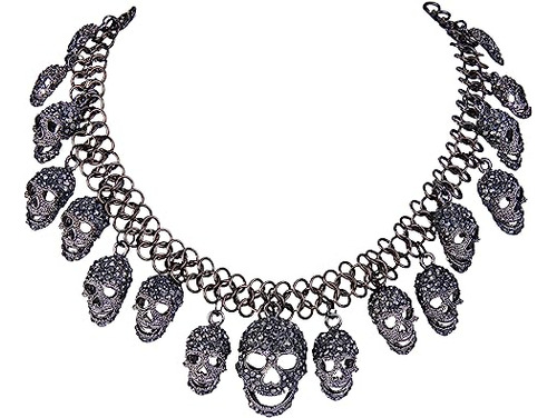 Ever Faith Collar De Lujo Con Calaveras De Cristal