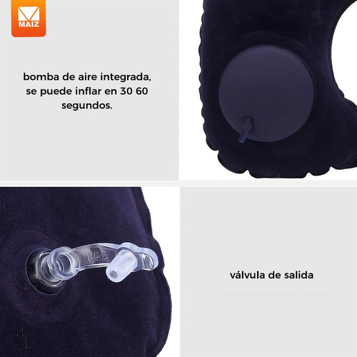 Almohada Cuello Inflable Cojin Cervical Viaje Relajante