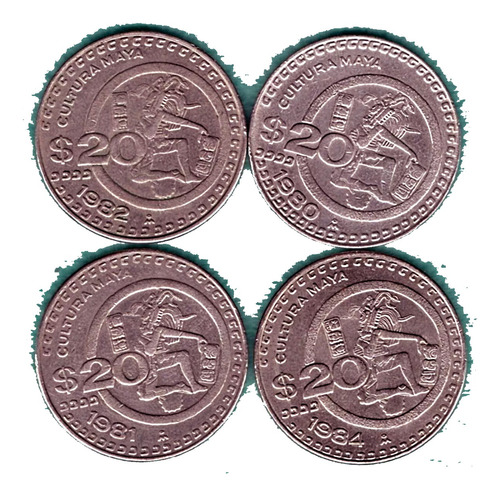 Monedas Mexicanas  Veite  Pesos  Cultura Maya C9