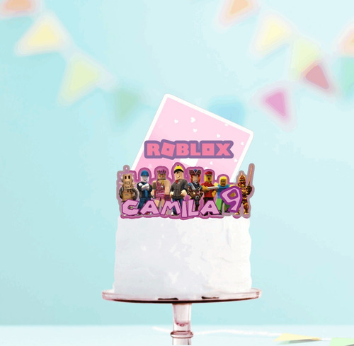 Imagen 2 de 7 de Roblox Adornó Para Tortas Cake Topper Personalizado