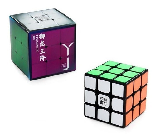 Imagem 1 de 4 de Cubo Mágico 3x3x3 Yj Moyu Yulong V2 Magético Preto