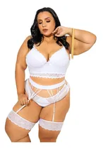 Comprar Lingerie Cinta Liga Sexy Ousadia Sensual Plus Size- Divino