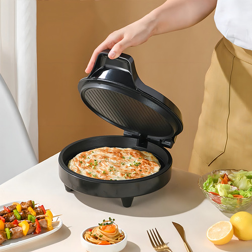 Crepera Eléctrica Antiadherente Doble Bistec Pizza 30cm Color Verde