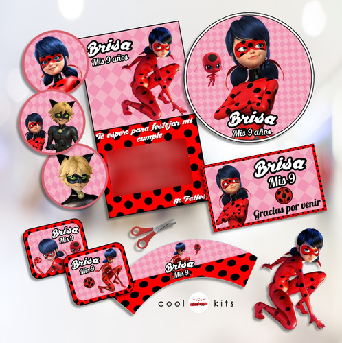 Kit Imprimible Ladybug Personalizado Cumpleaños Candybar