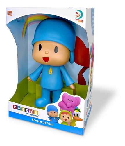Imagem 3 de 7 de Boneco De Vinil Grande Pocoyo 28cm Articulado - Cardoso Toys