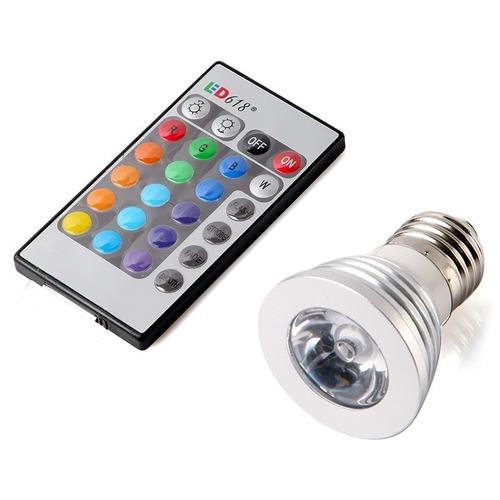 Lampara Foco Led Dicroico Spot Rgb Colores 3 Watts Control