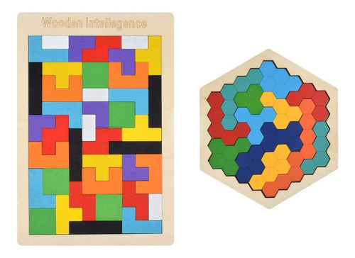 Rompecabezas Tetris De Madera Rompecabezas Hexagonale