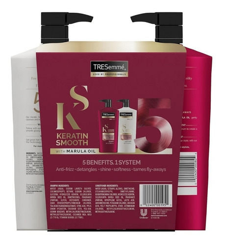 Imagen 7 de 10 de Shampoo Y Acondicionador Kerain Smooth Tresemme Profesional