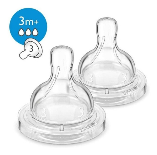 Set 2 Tetinas Avent Classic Anti-colic 3m+
