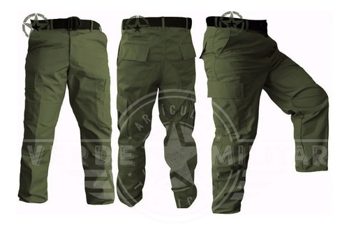 Pantalón Táctico Militar Otan Operativo Comando Bolsas De Cargo Gabardina Verde Casual Uniforme Trabajo Rudo Reforzado 