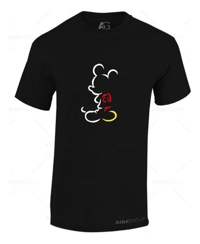 Playera Caballero Silueta Mickey Colores