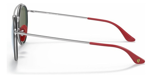 Lentes De Sol Rb3647 Ferrari Round Double Bridge F03130 Espejado Plateado Plateado Plateado