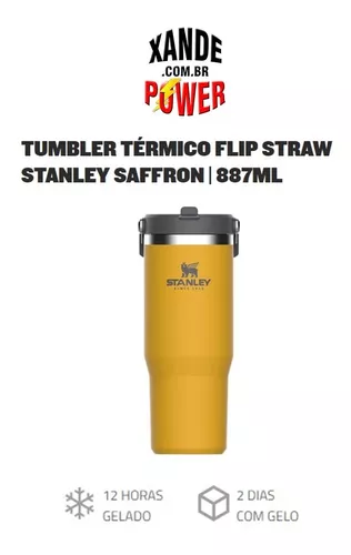 Garrafa Térmica Flip Straw Stanley Saffron