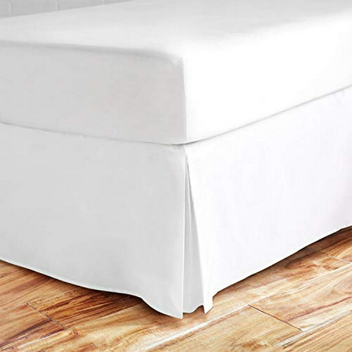 Faldón De Cama Divido King 100% Algodón, Blanco Resistente A