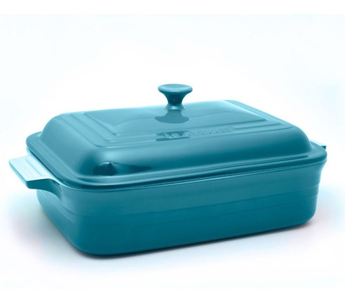 Travessa Retangular Com Tampa 4,35 Litros Azul Caribe Le Creuset Le Creuset